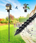 Heavy Duty Bird Feeder Pole - 73 Inch Adjustable 1 Inch Metal Bird House Pole with 14” Deep Auger Base | Outdoor