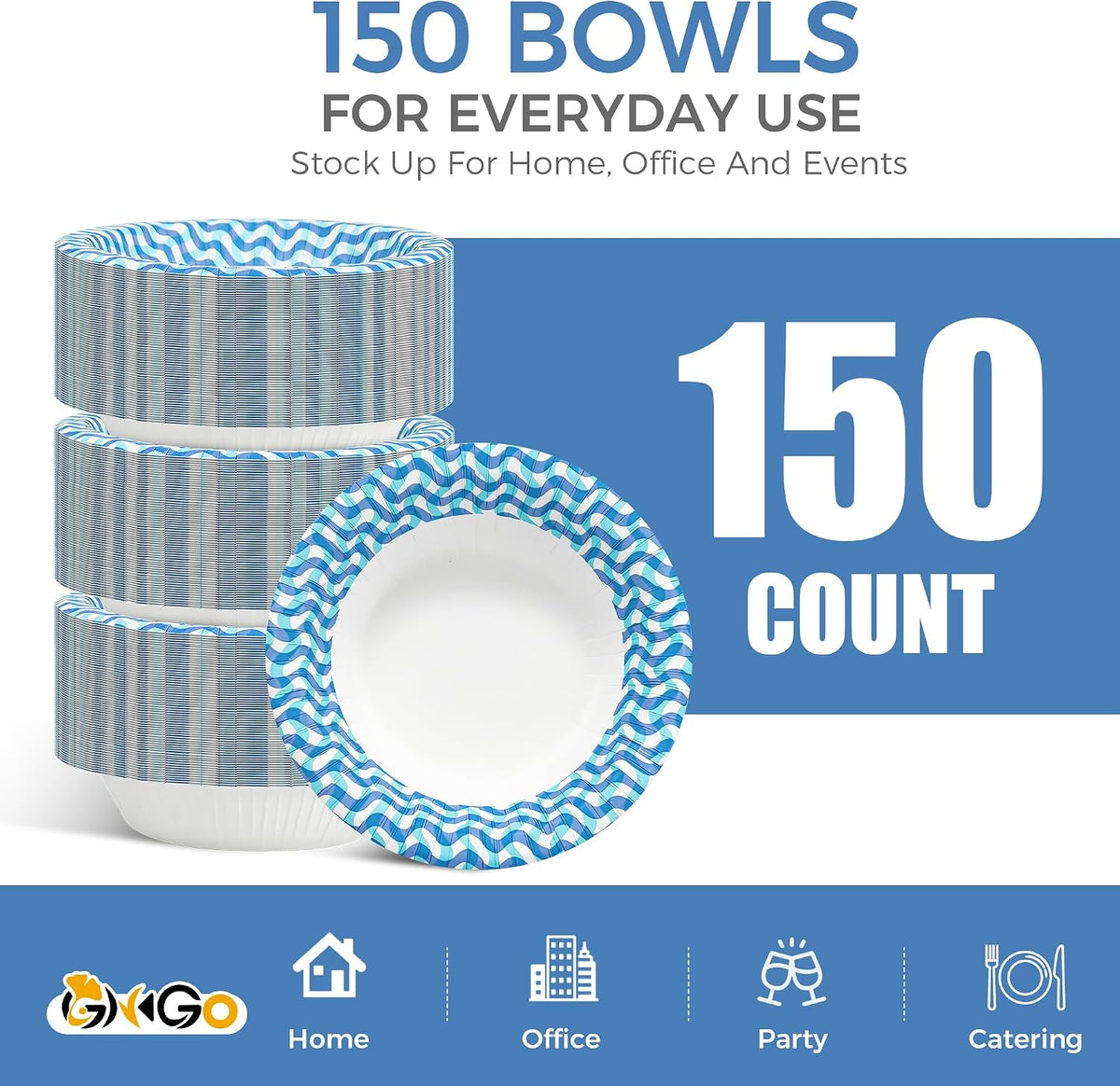 150 Count Paper Bowls 20 oz