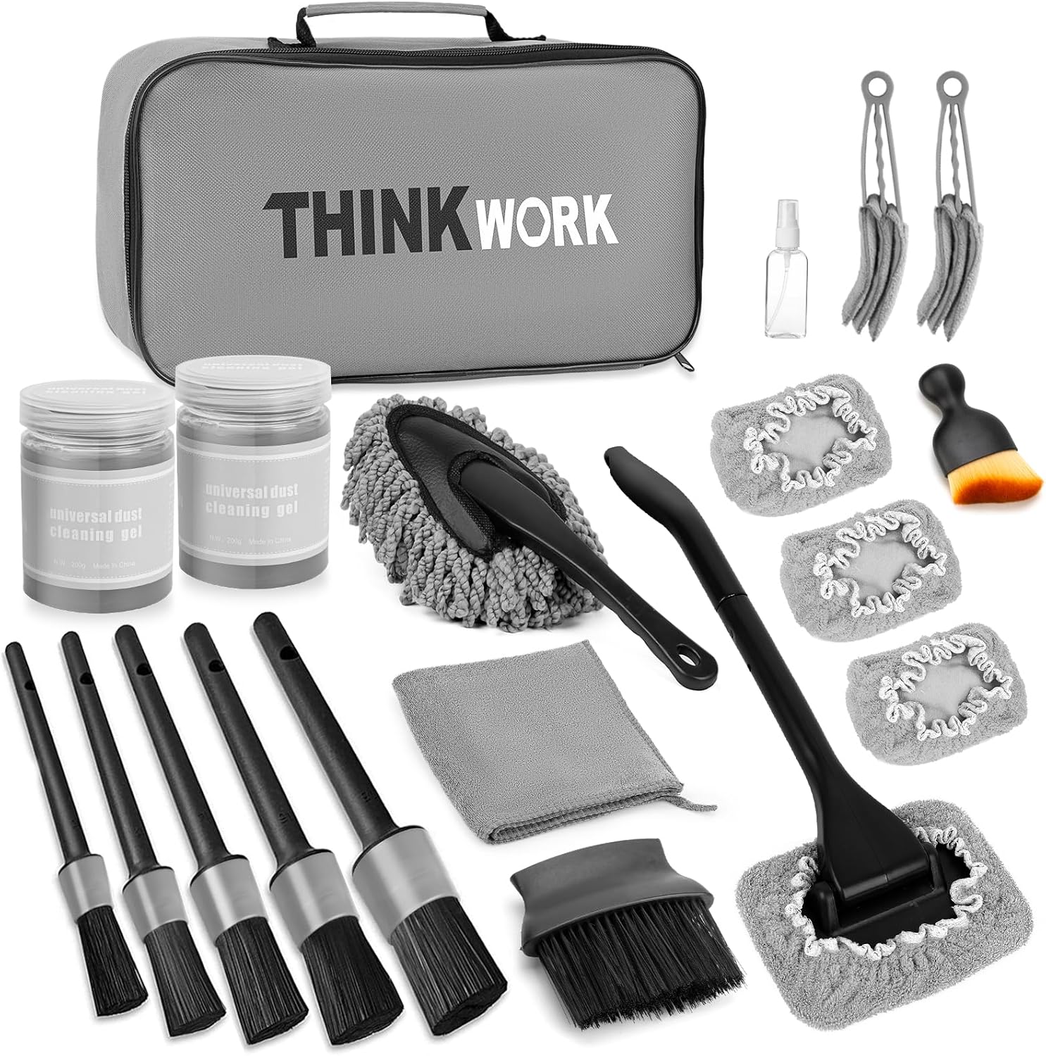 Windshield Cleaner Tool, Car Interior Cleaning Kit, Car Detailing Kit Interior Cleaner with10Pcs Detailing Brush Set