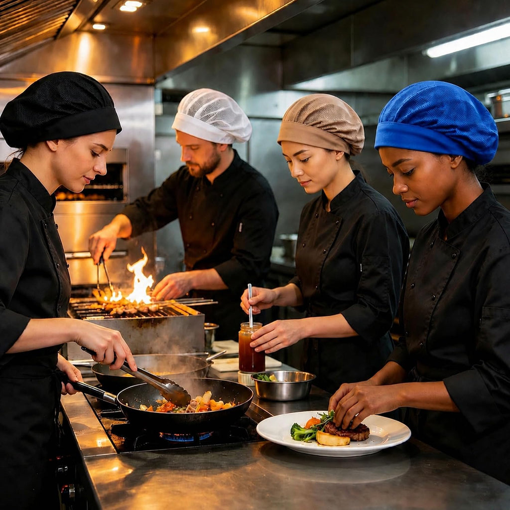 Chef Hat Kitchen Cooking Chef Cap Adjustable Food Service Hair Nets