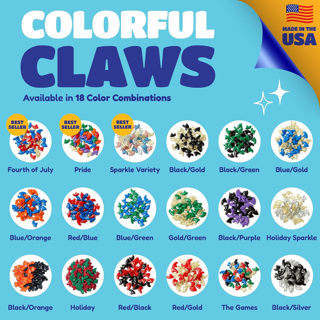 Nail Caps for Medium Cats, 40 Caps, Blue & Silver