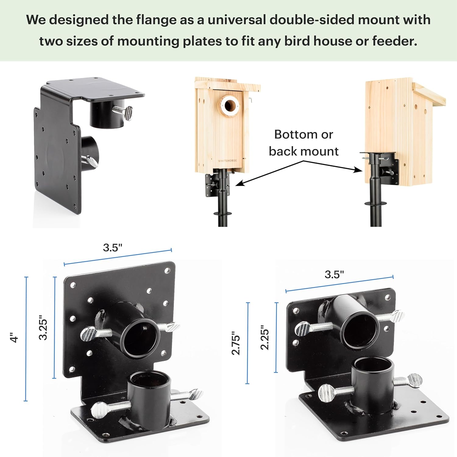 Bird House Pole with Baffle- A Professional Squirrel Proof Bird Feeder Pole - Very Sturdy Against Strong Winds - Bird