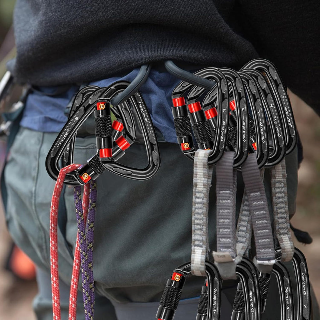 Auto Locking Carabiner Clips - 28KN (6172lbs) Heavy Duty Caribeaners, Large Carabiner Clip for