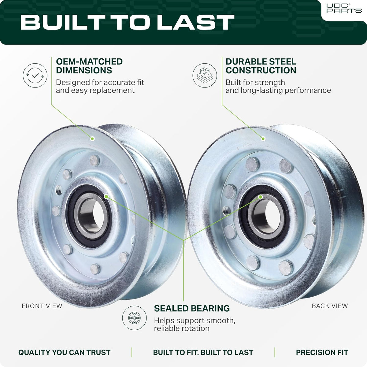 UDC Parts GY22172 Idler Pulley Replacement for John Deere GY20067 D110 D140