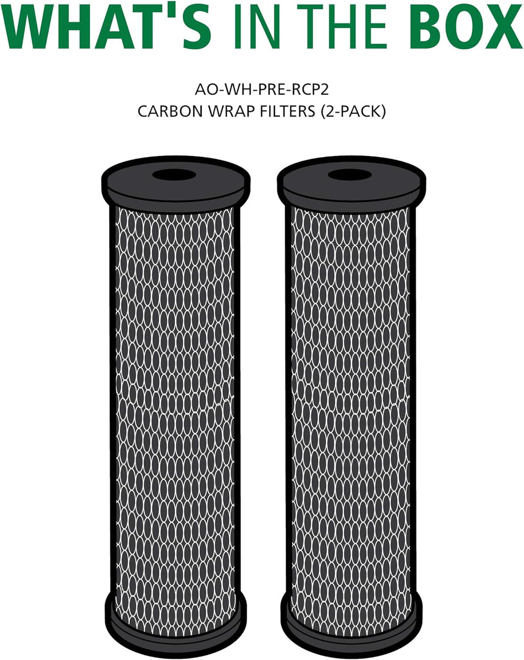 2.5"x10" 5-Micron Carbon Wrap Sediment Filter | AO-WH-PRE-RCP2 | NSF Certified | Fits AO-WH-PREV or AO-WH-PRE Whole