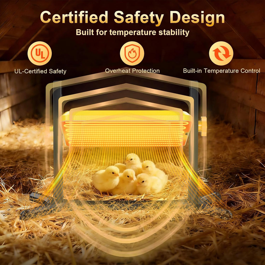 Brooder Plate for Chicks, 50-158°F Brooder & Chicken Heater for Coop with Smart Thermostat, UL certified Radiant