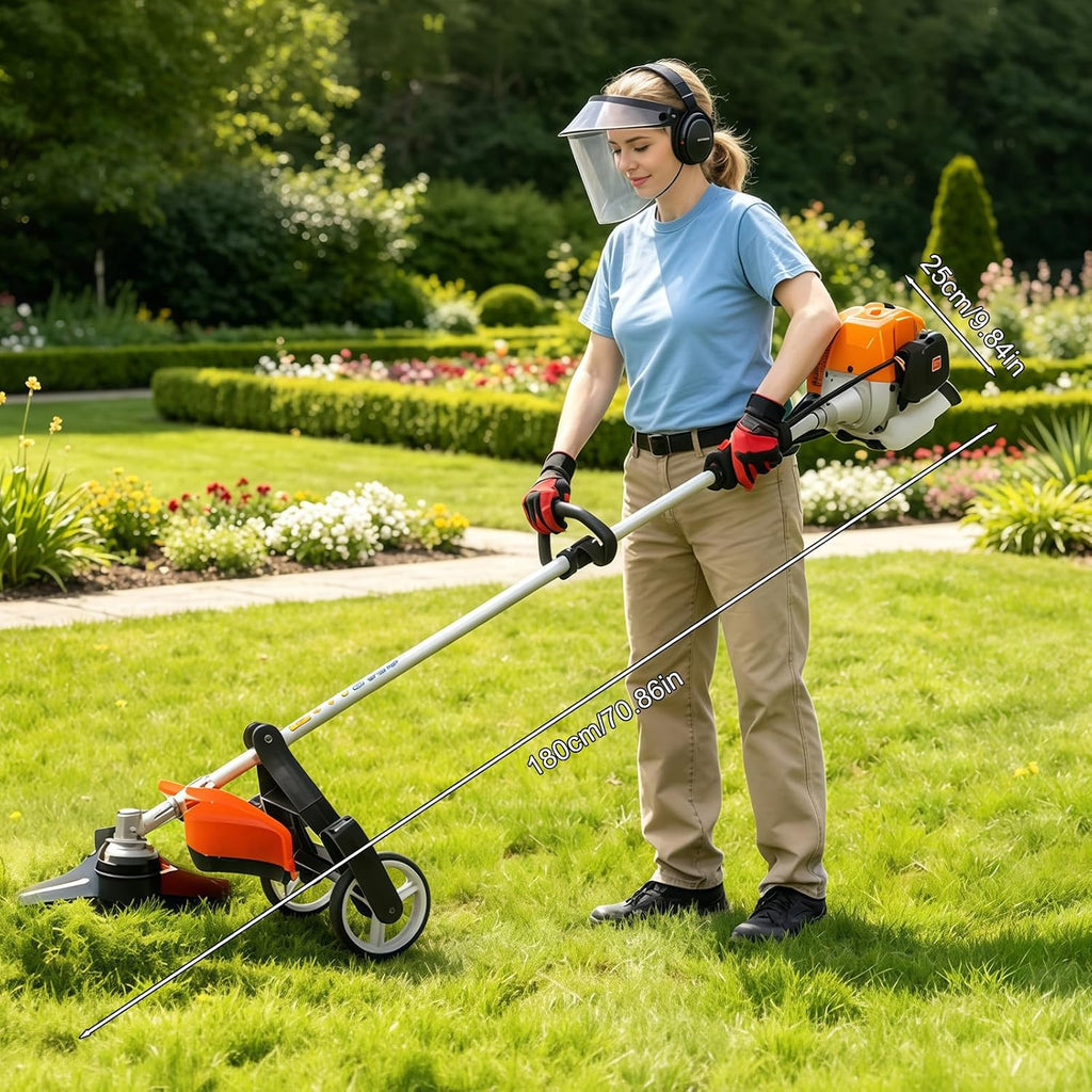 52CC 2-Stroke Gas Weed Eater, Multi-Functional Gas Powered Brush Cutter with Hedge Trimmer, Pole Saw, Auxiliary