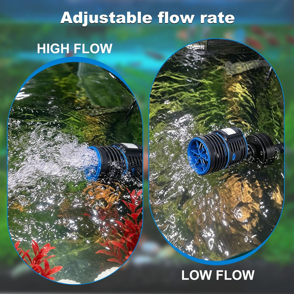 Aquarium Wave Maker Magnetic Adjustable Flow 7W 1057Gph for 70-210Gal Fish Tank powerhead circulation pump Quiet and