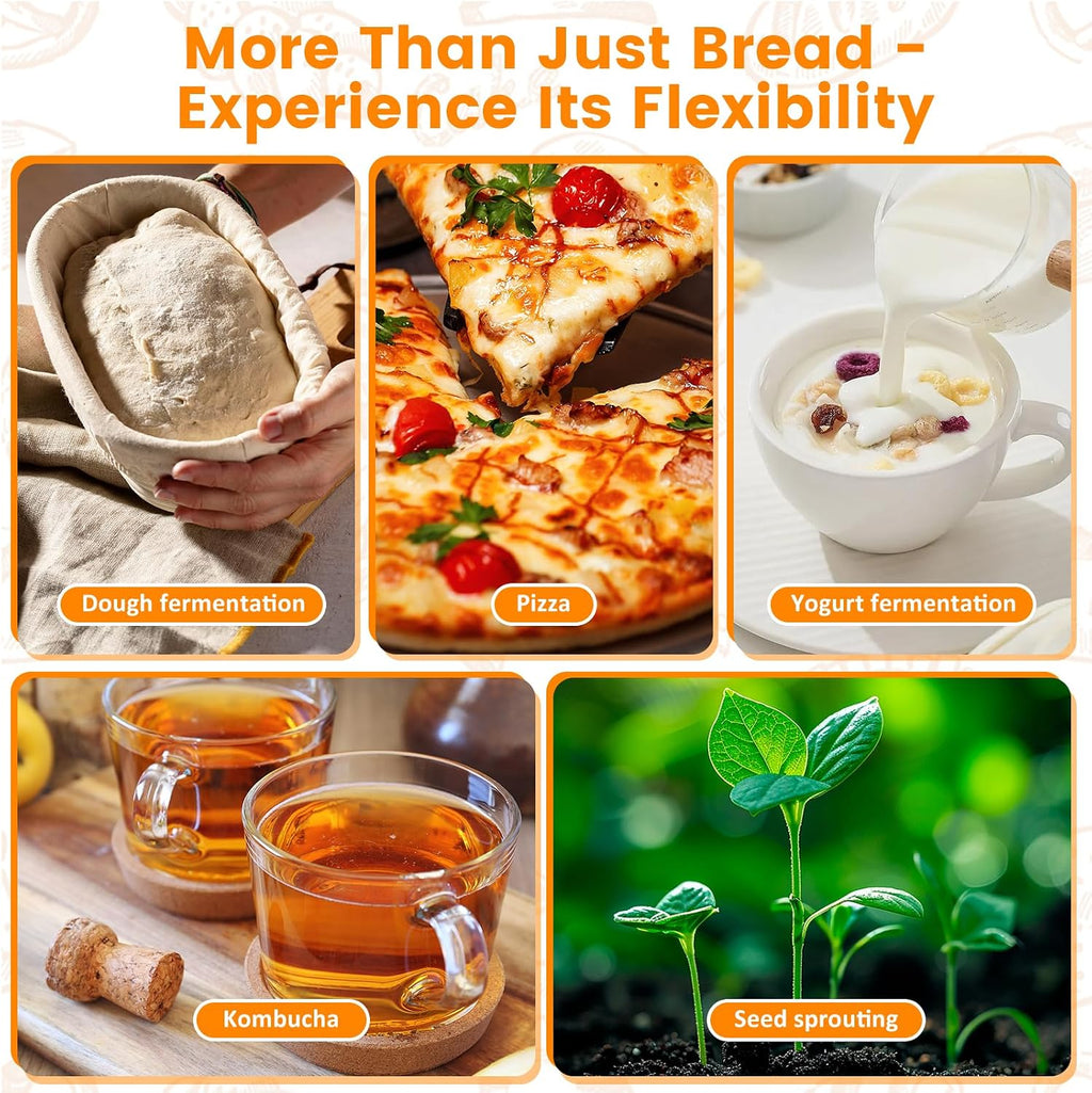 Folding Bread Proofing Warming Box with 50°F to 113°F Temp Control & 12H Timer, Dough Heater Warming Box - 16 x 12 x