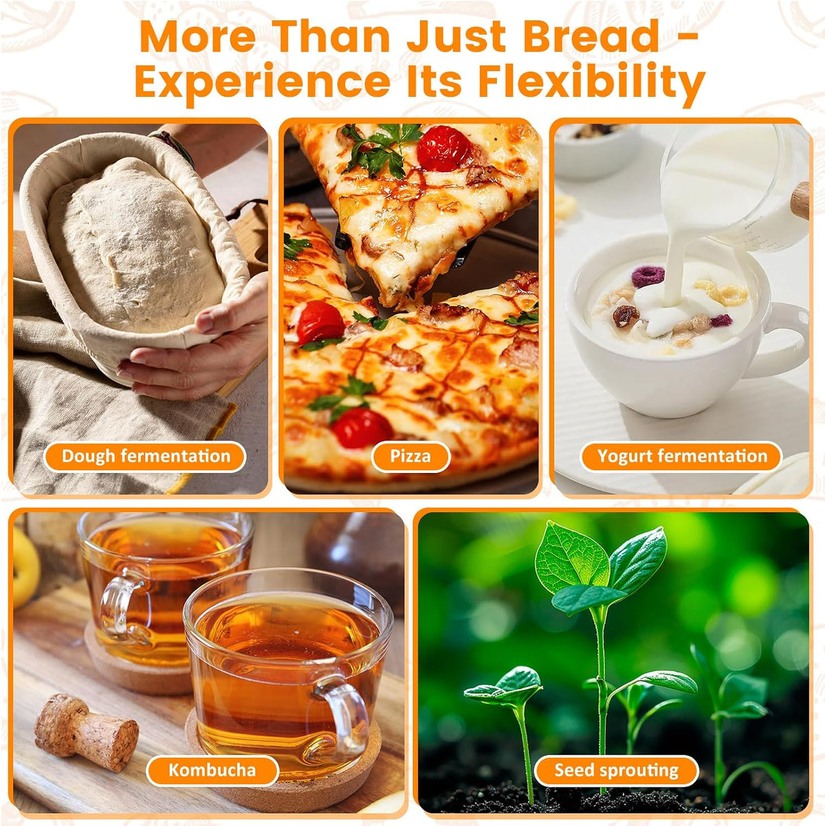 Folding Bread Proofing Warming Box with 50°F to 113°F Temp Control & 12H Timer, Dough Heater Warming Box - 16 x 12 x