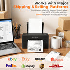 Bluetooth Thermal Shipping Label Printer, 4x6 Wireless for Business