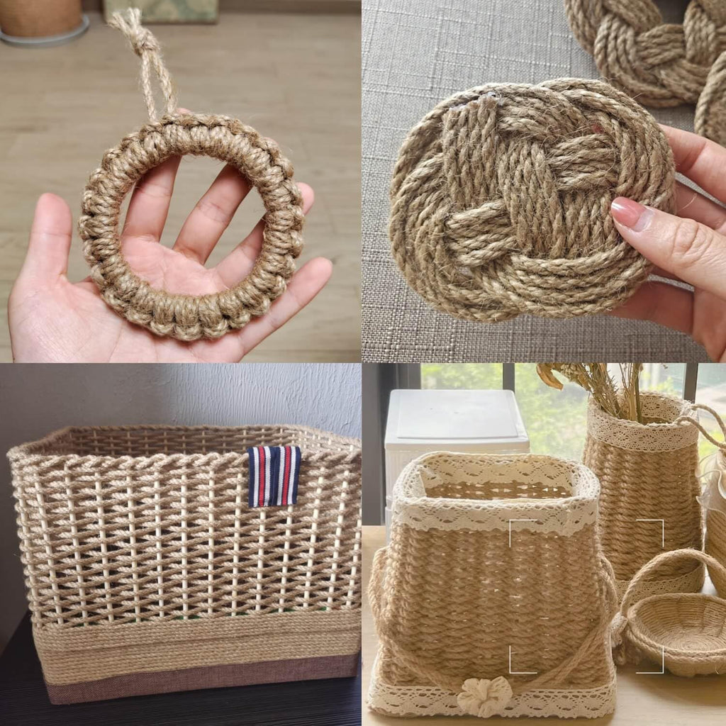 1/4 in x 164 ft Sisal Hemp Rope Jute Twine for Cat Scratching Post Tree,Garden