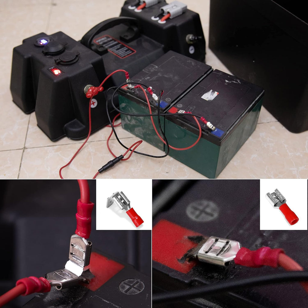 250Pcs Insulated Wire Connectors Assorted Crimp Terminal Kit - Quick Disconnect Ring Spade Butt Splices Piggy Back