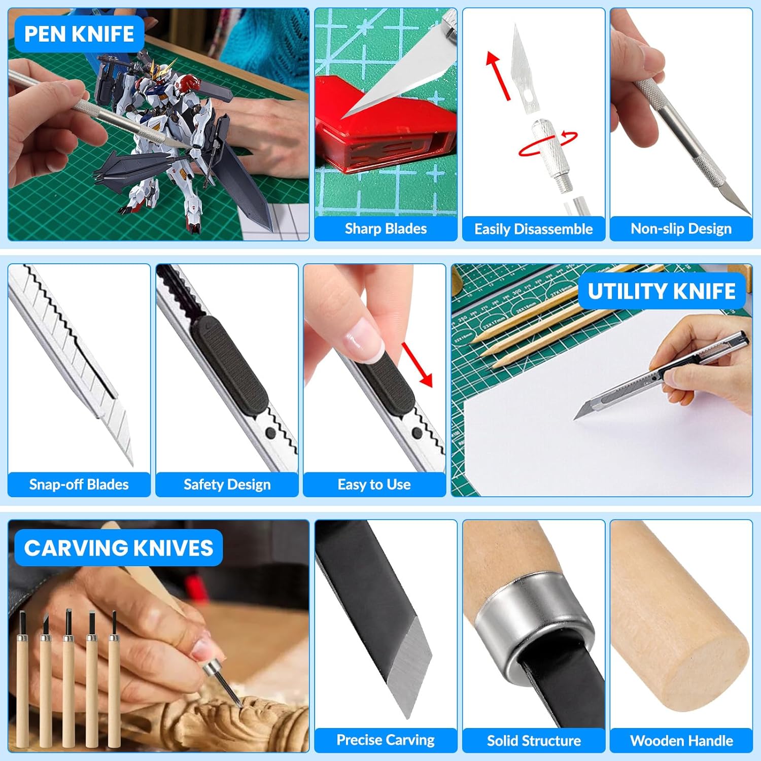 Gundam Tool Kit, 82 Pcs Professional Model Tool Kit for Gundam, Modeling Tools for Plastic Models, Model Car Kit for