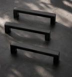 Matte Black Cabinet Handles, 3 Inch CC, Solid Kitchen Pulls, 25 Pack