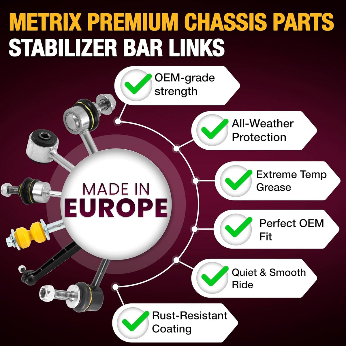 Metrix Premium Chassis Parts Sway Bar End Link Kit Fits Chevy Equinox 08-17