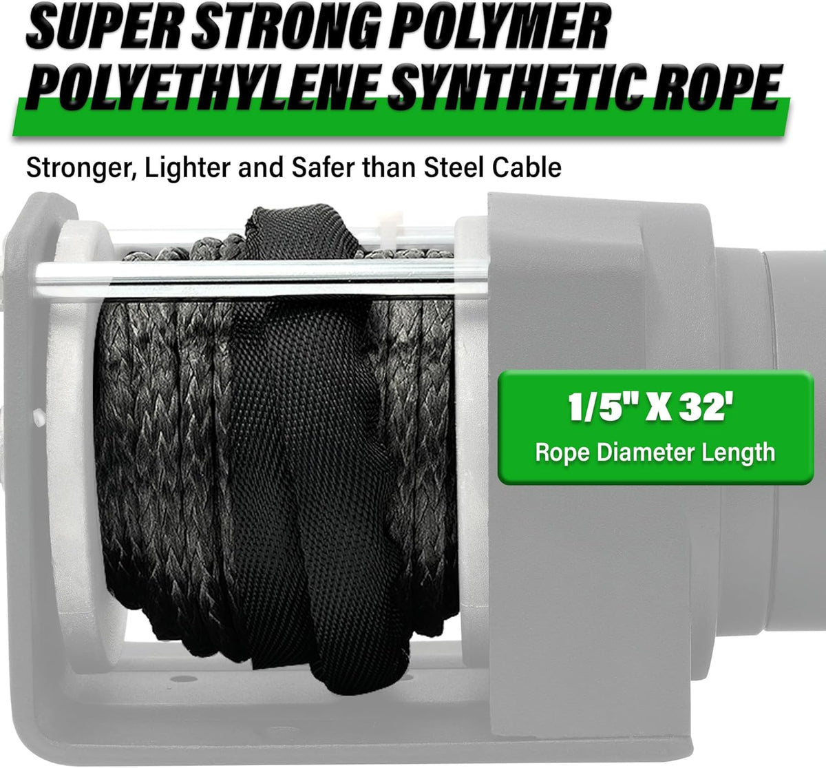 3000 lb ATV Winch with Wireless Remote and Wired Switch,12V DC Electric Winch Synthetic Winch Rope with Fairlead and