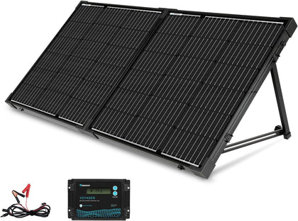 100W Portable Solar Panel, 25% High Efficiency Solar Panel Kit with 20A Charger Controller for 12V Battery&Power