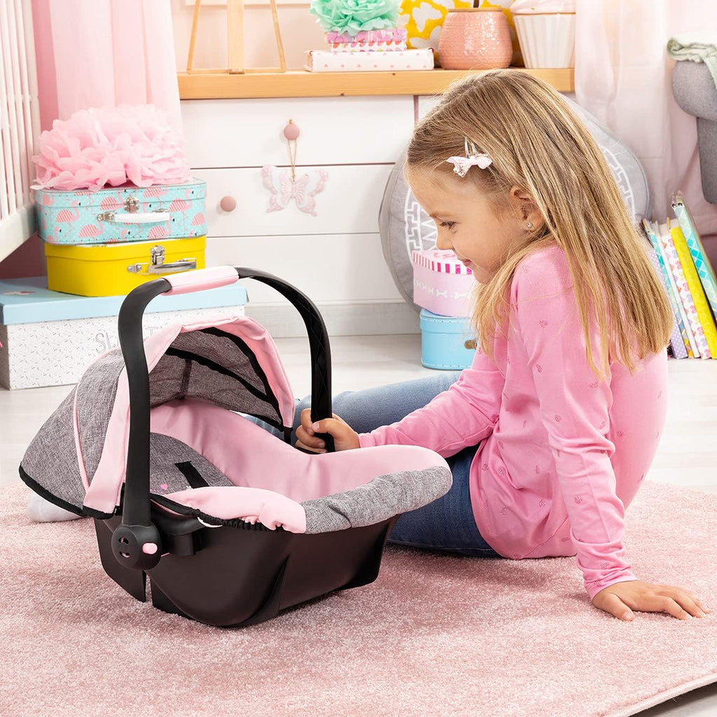 Design 67933AA Toy, Car Seat Easy Go for Neo Vario Pram with Cover, Doll Accessories, Pink, Grey with