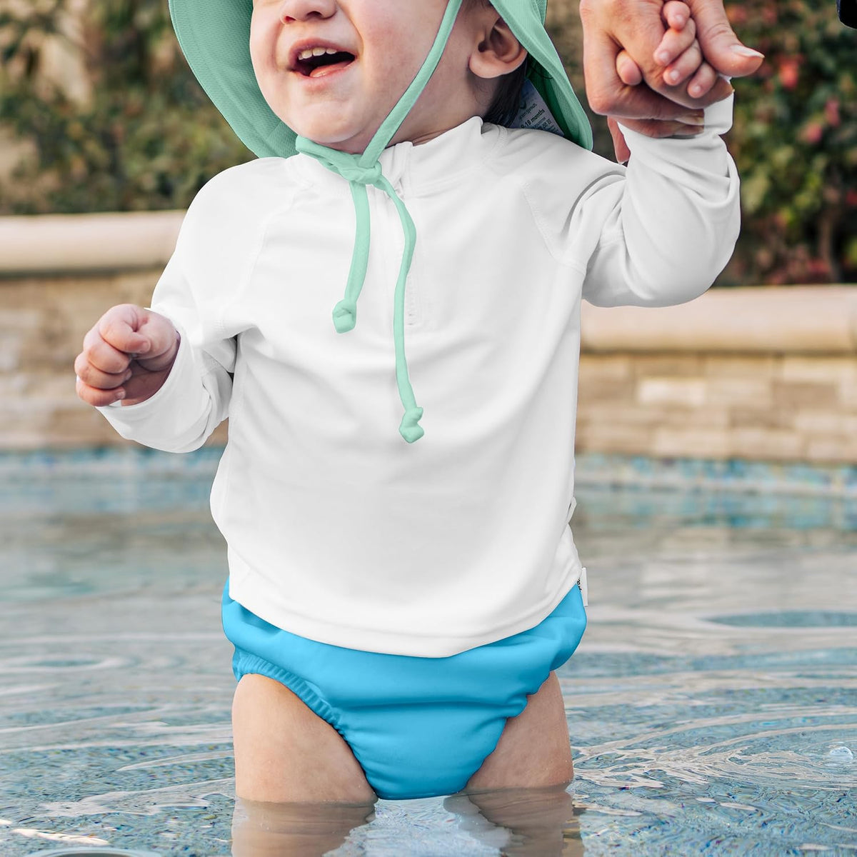 Eco Pull-Up Reusable Absorbant Swim Diaper - Sky Blue - 4T