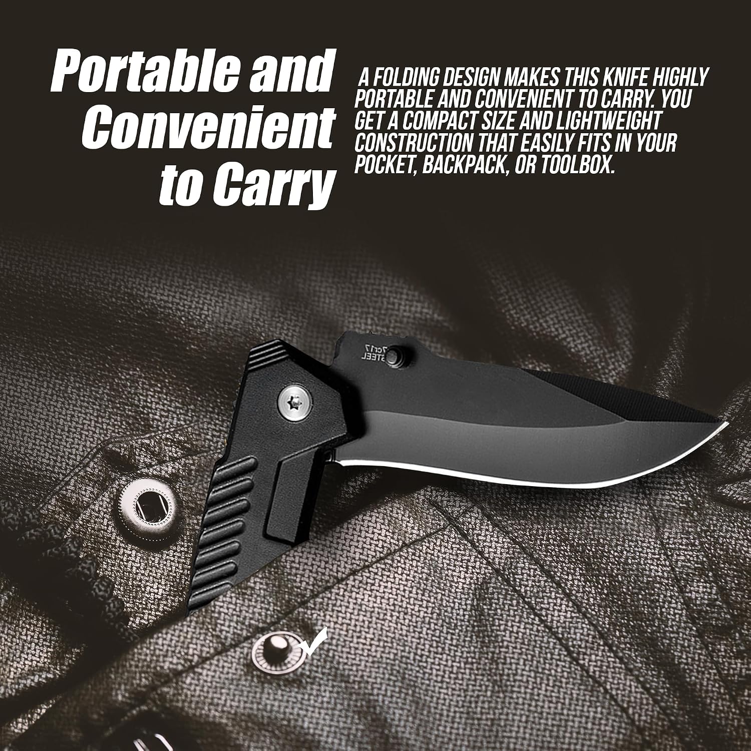 Pocket Folding Knife with Stainless Steel Point Lock Blade Knives and Lightweight Lockback Multi-Tool for Camping