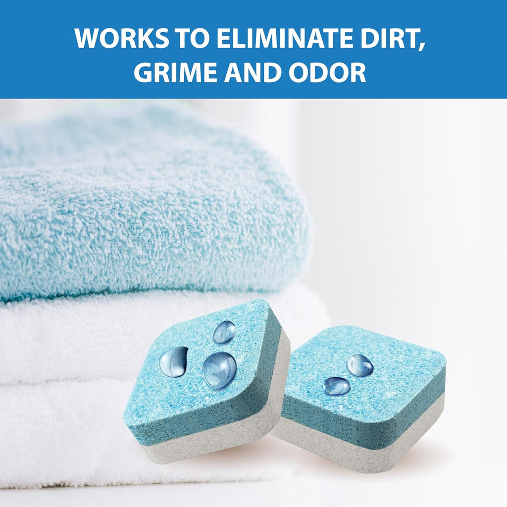 Washing Machine Cleaning tablets, 12 pack is Formulated with Enzyme, Deep Cleans and Deodorizes Front and Top Loading