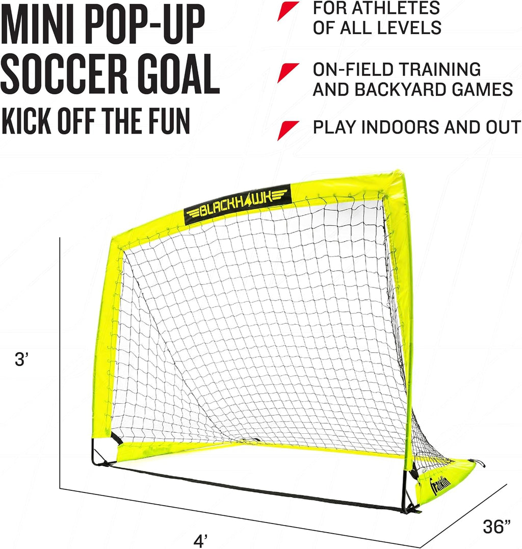 Blackhawk Backyard Soccer Goal - Portable Pop Up Soccer Nets - Youth + Adult Folding Indoor + Outdoor Goals