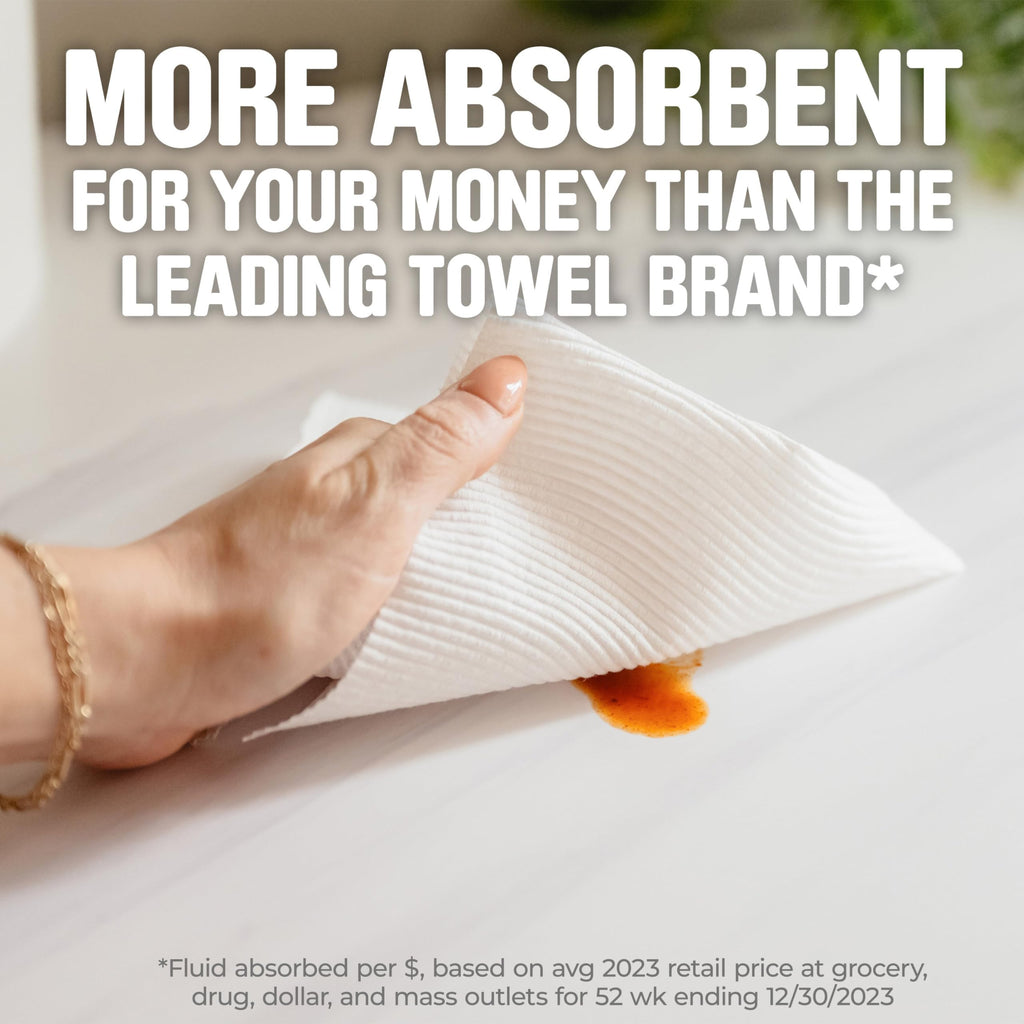 Paper Towels, Choose-A-Sheet, 2 Double Rolls = 4 Regular Rolls (100 Sheets Per Roll)