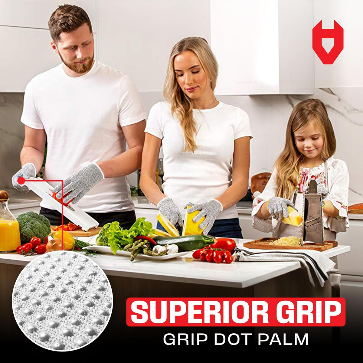 Cut Resistant Gloves With Grip Microdots — Food Grade Cutting Glove