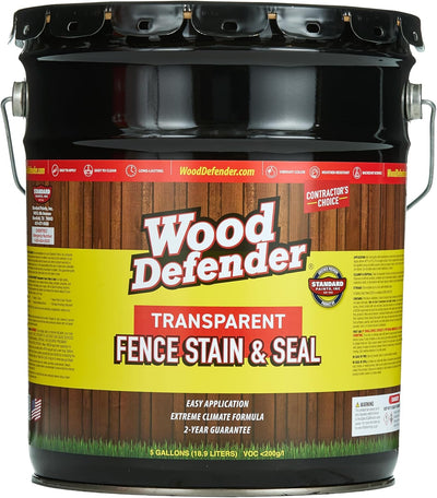 Transparent Fence Stain and Seal, Cedar Tone, 5-Gallon