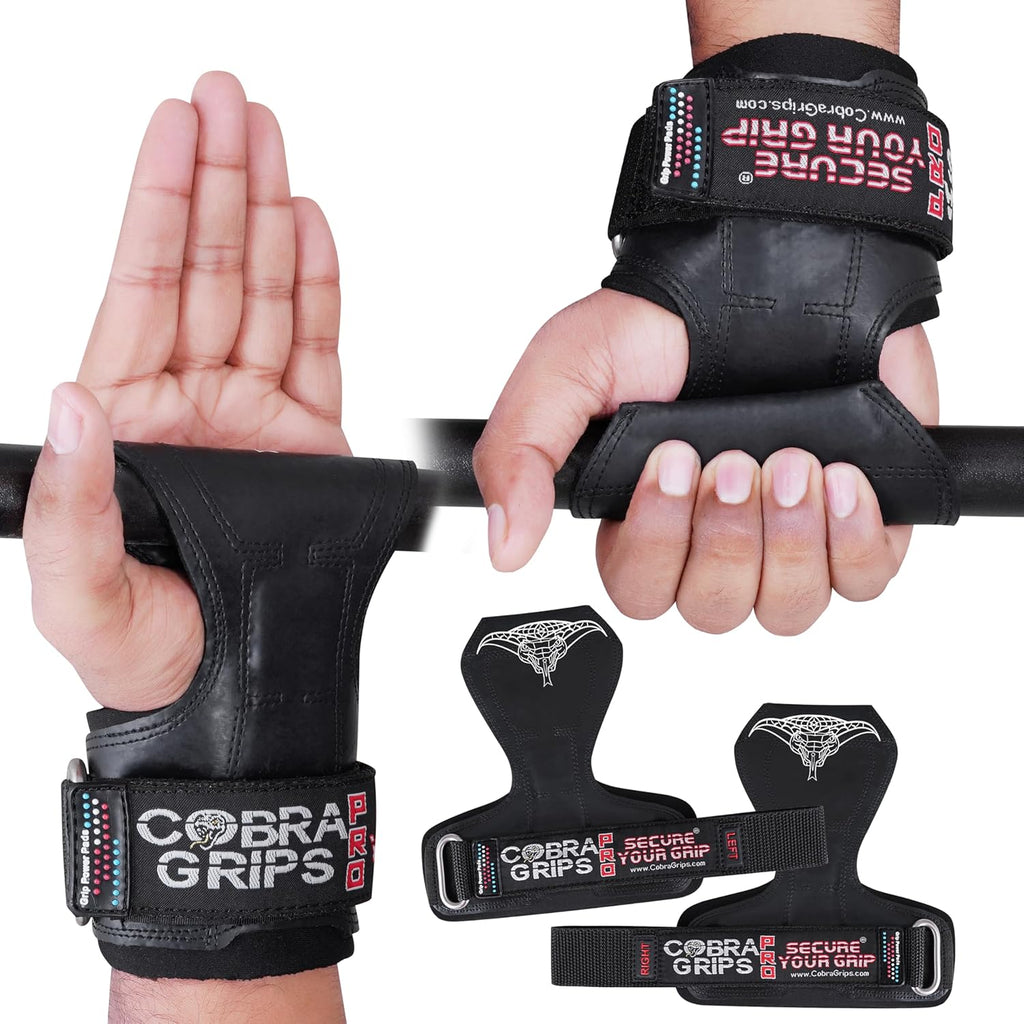 Cobra Grips Weight Lifting Gloves with Adjustable Neoprene Padded Wrist Wraps - Heavy Duty Alternative to Power