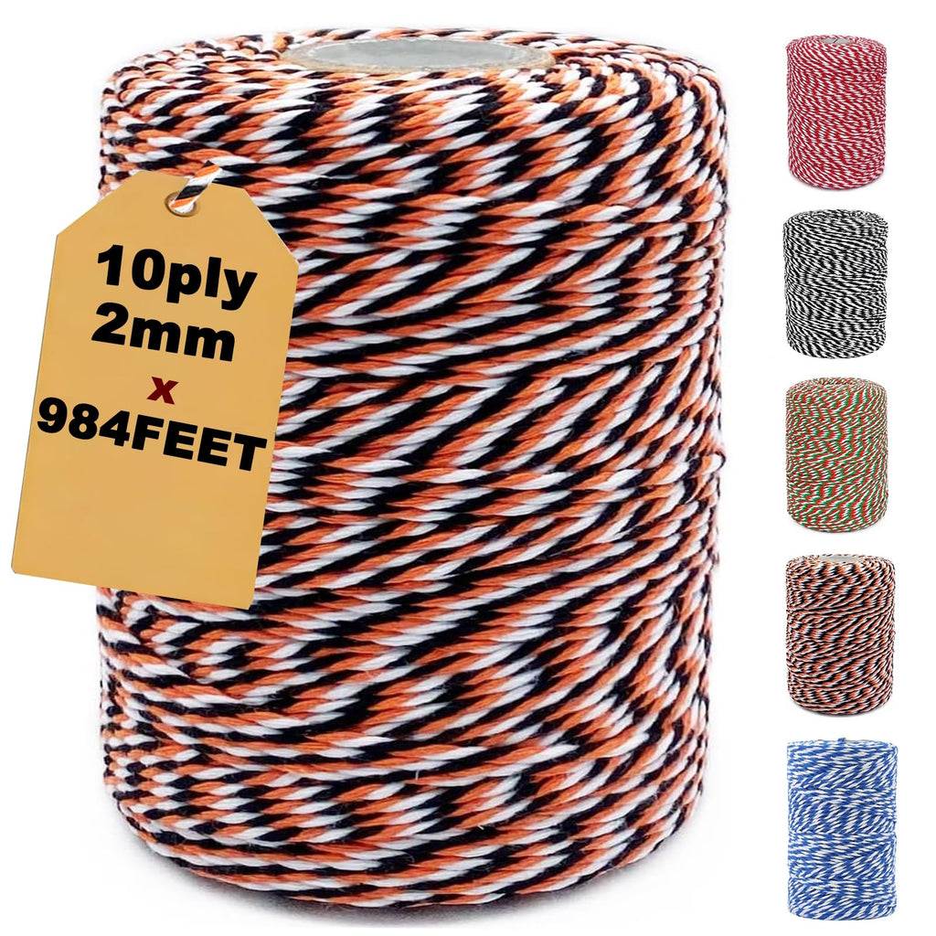 Orange Black White Twine 984ft Cotton String