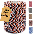Orange Black White Twine 984ft Cotton String