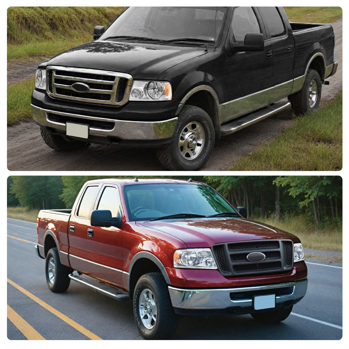 Headlight Compatible with 2004-2008 Ford F150 Chrome Housing