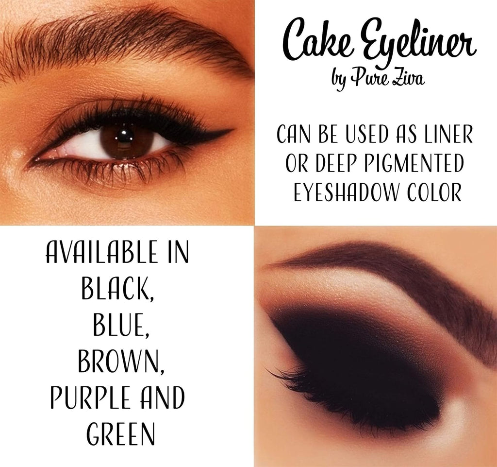Matte Forest Emerald Green Cake Eyeliner & Pressed Eyeshadow, Water Activated Powder; Gluten & Cruelty Free