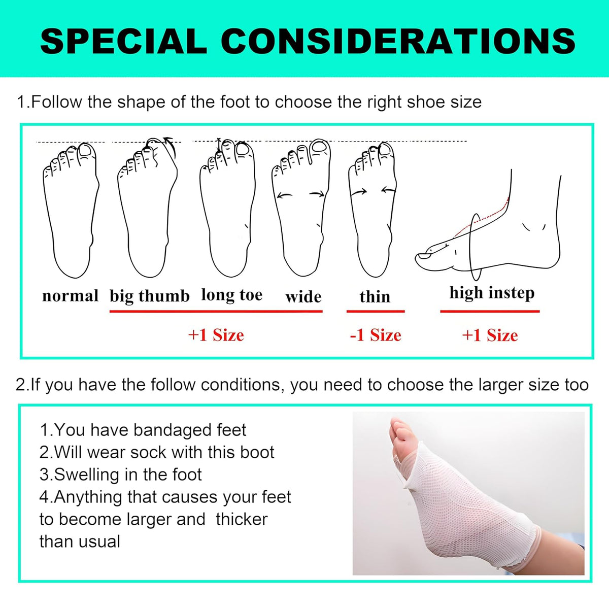 Air Walking Boot for Broken Foot, Injury, Sprained Ankle, M