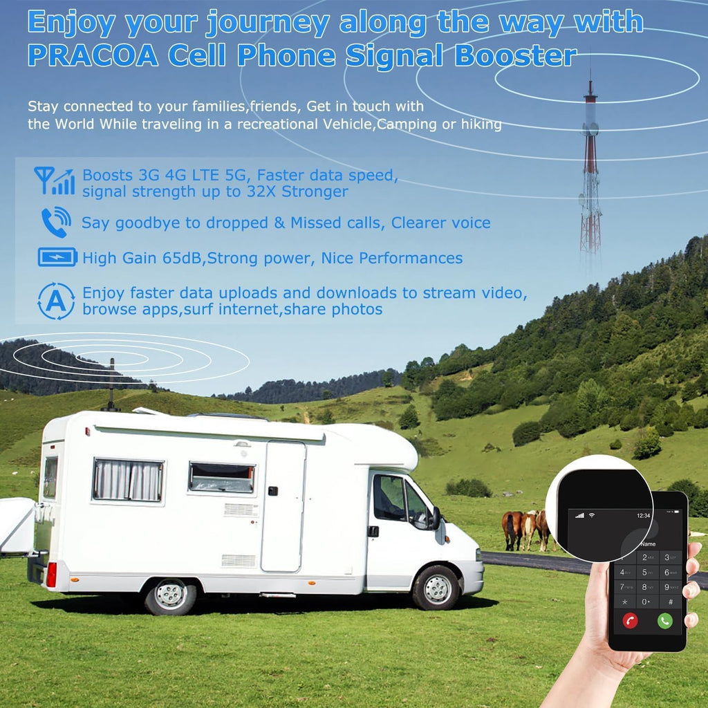 RV Cell Phone Signal Booster Car Truck RV