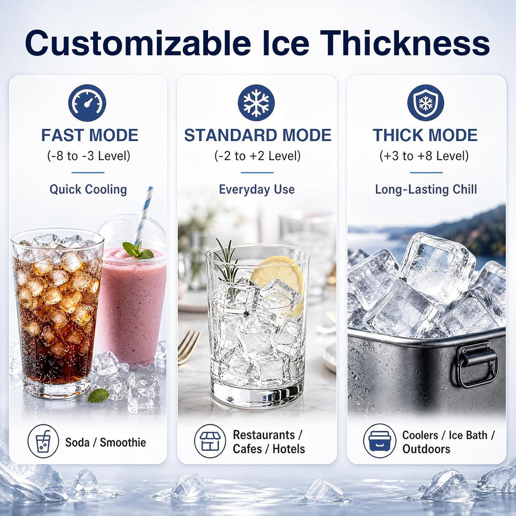 Commercial Ice Maker, 500Lbs/24H Ice Machine, 126LBS Large Storage