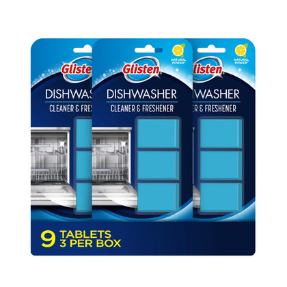 Dishwasher Cleaner and Freshener, Lemon Scent Deodorizer, 9 Tablets