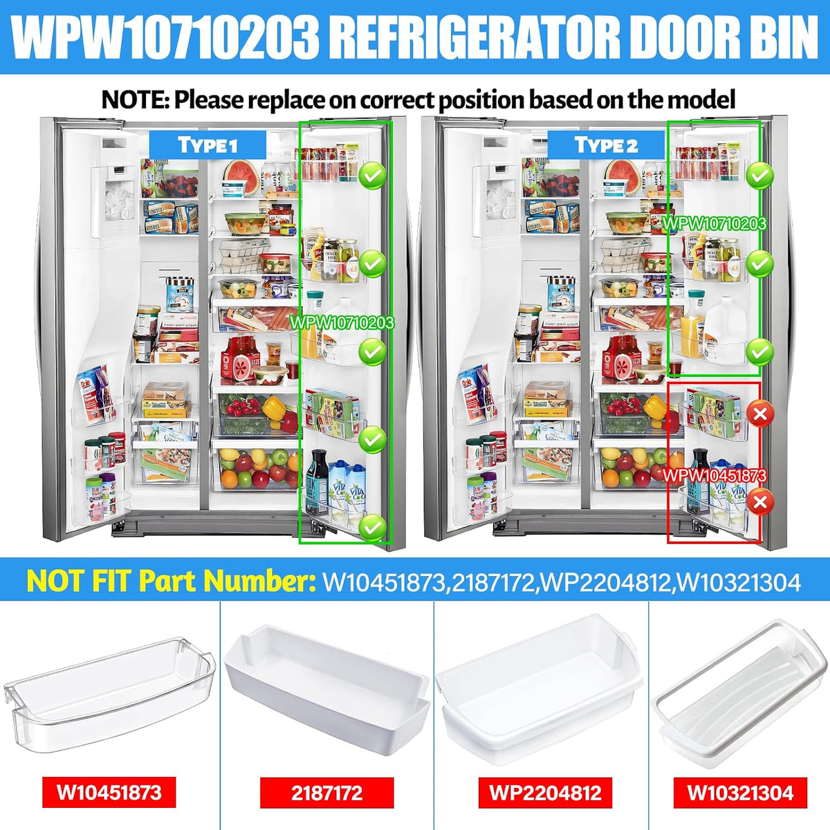 ALVAR WRS588FIHZ00 WRS571CIHV04 WRS588FIHV00 Refrigerator Door Bin Shelf