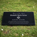 Personalized Black Granite Memorial Plaque - Custom Flat Headstone Grave Marker for Cemetery or Garden (12 × 5.9 ×