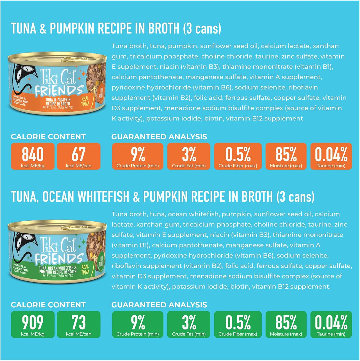 Tiki Cat Friends Wet Cat Food, Tuna Variety Pack, 2.8 oz. Cans (12 Count)