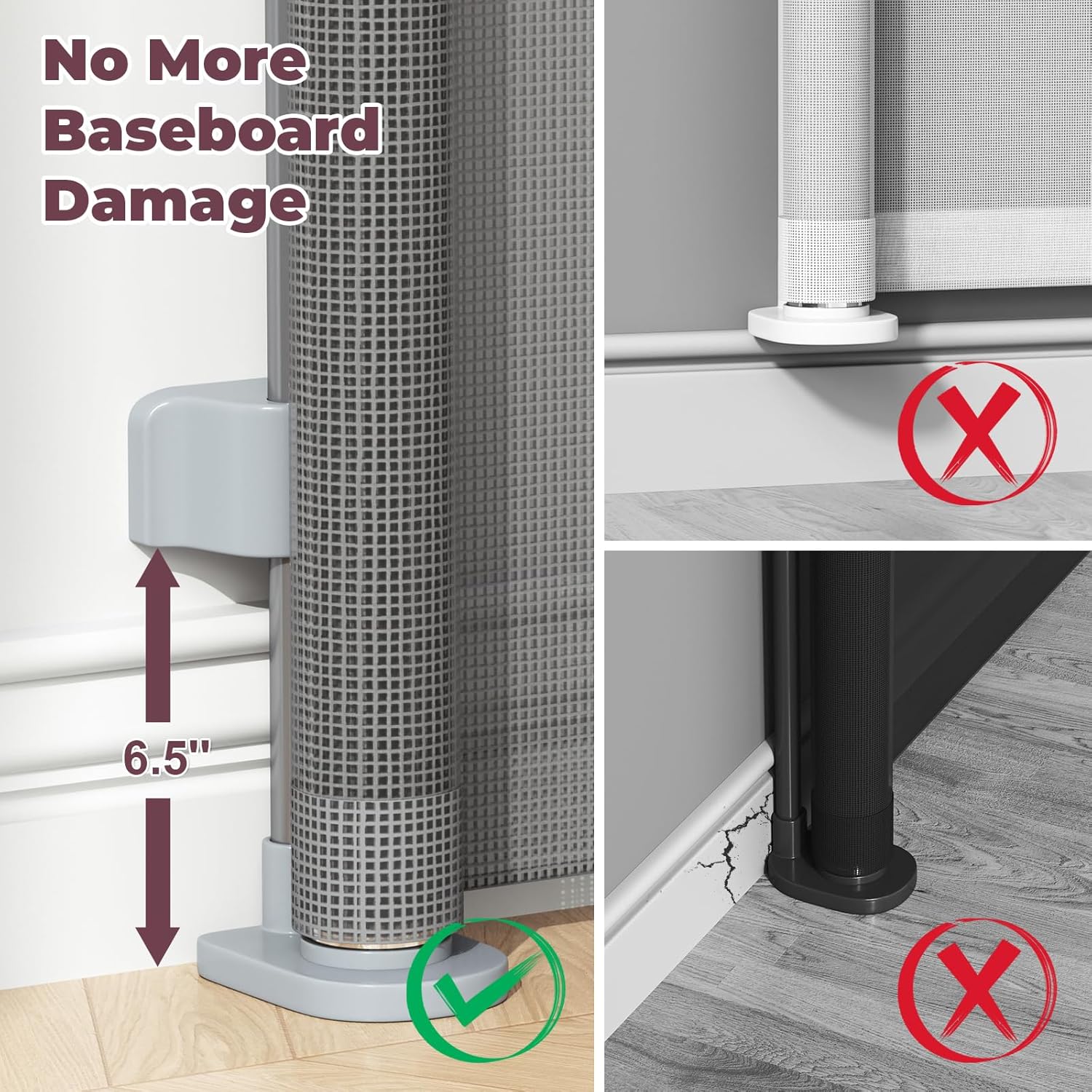 Retractable Baby Gate for Stairs & Doorways, Mesh Dog Gate Indoor Outdoor, Extends to 55" Wide 34" Tall Child Gate