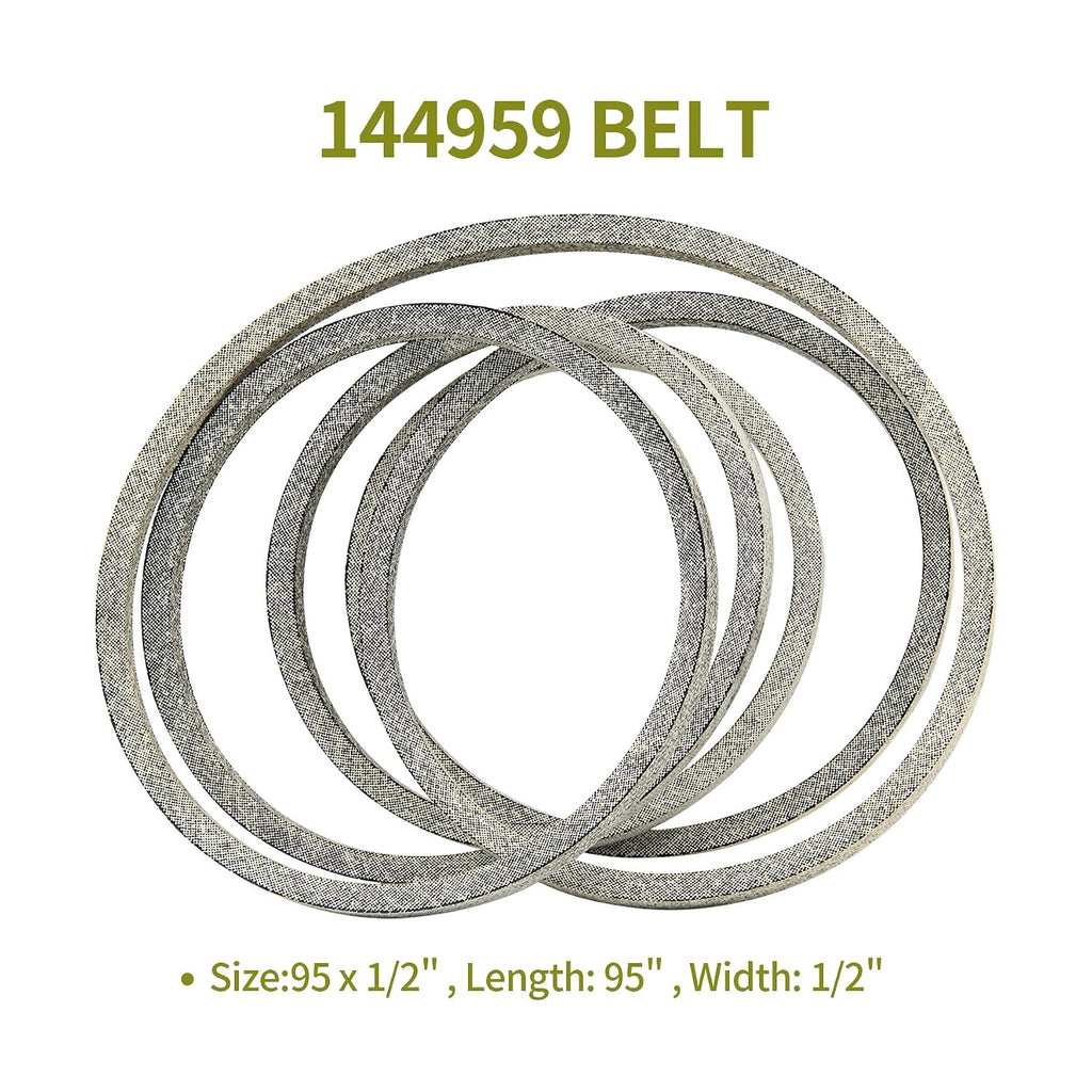 144959 Riding Mower Deck Belt 1/2" X 95" Replacement for Craftsman Poulan Husqvarna AYP 144959 532144959 532130801 160855 130801 138255 42" Deck for Craftsman LT1000 LT2000 LT3000 DYT4000