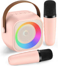 Mini Karaoke Machine,Portable Bluetooth Speaker with 2 Wireless Microphones | 360° Surround Sound,5 Voice