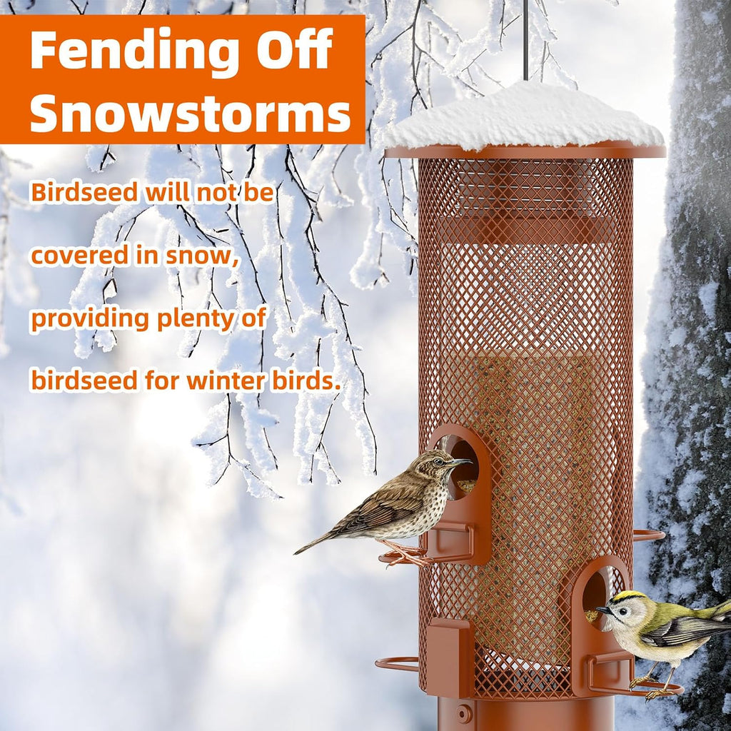 Metal Squirrel Proof Bird Feeder,Bird Feeders for Outdoors,Weight Activated Squirrel Proof Wild Bird Feeders with