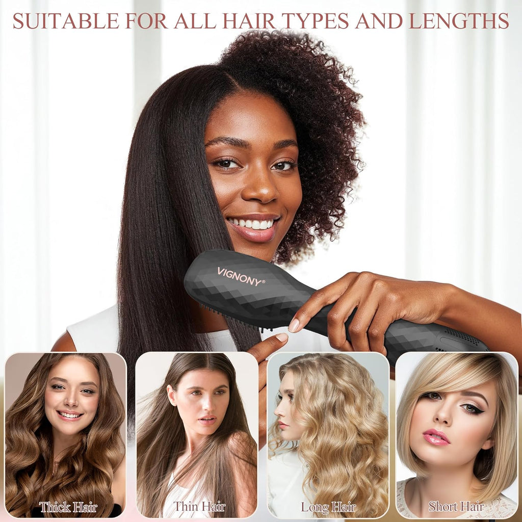 Hair Dryer Brush Blow Dryer Brush Straightener, 4-in-1 Professional 1200W Ionic Hot Air Brush Styler with Ceramic &