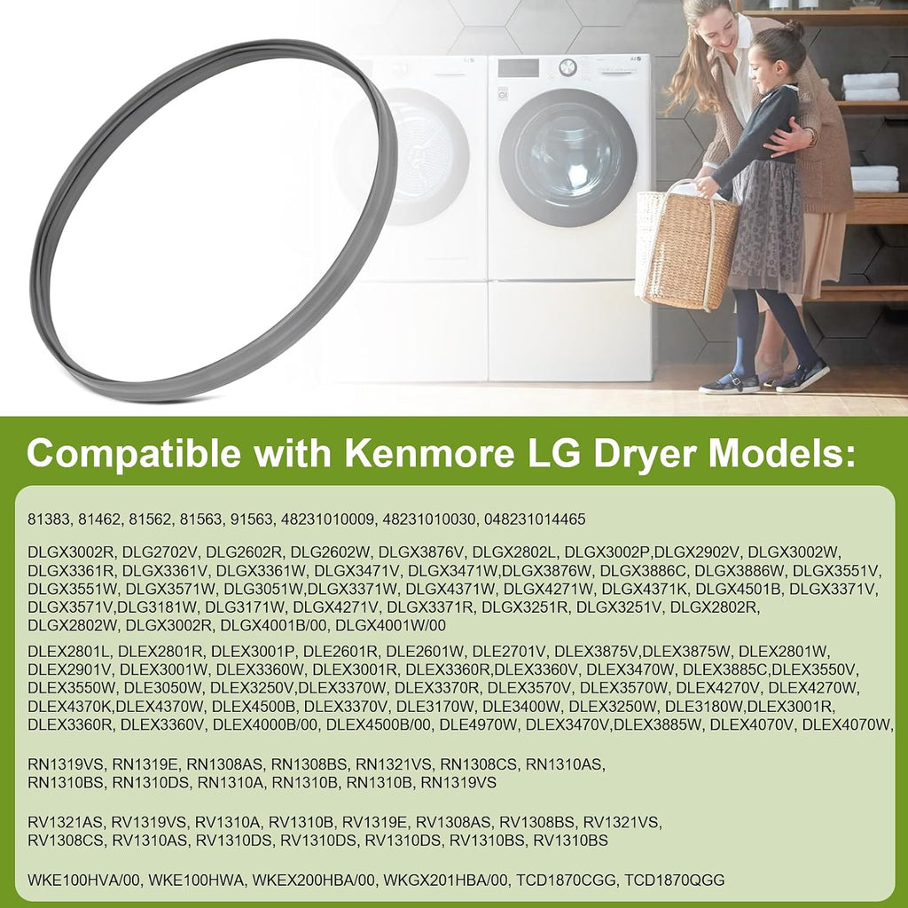 MDS47263101 Dryer Door Gasket Seal Compatible with LG/Kenmore Dryers, Replaces AP5071694, 1464250, 383EEL9001W, AH3535212, EA3535212, PS3535212 Clothes Dryer Door Seal Replacement Part for LG