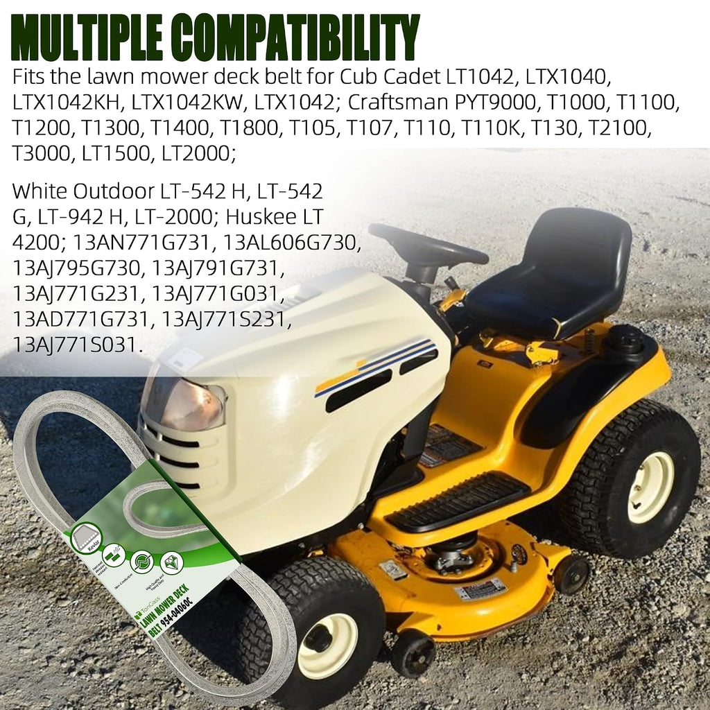 42" Lawn Mower Deck Belt Compatible with MTD Troy Bilt Mower Replaces Part Number 954-04060C 954-04060 954-04060B
