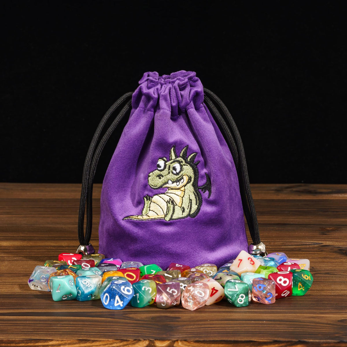 Large RPG Dice Bag Purple Dice Storage Bag for Role Playing Games